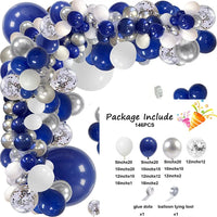 Navy Blue White Balloons Arch Garland Kit Balloon Garlands Luxurious Weddings