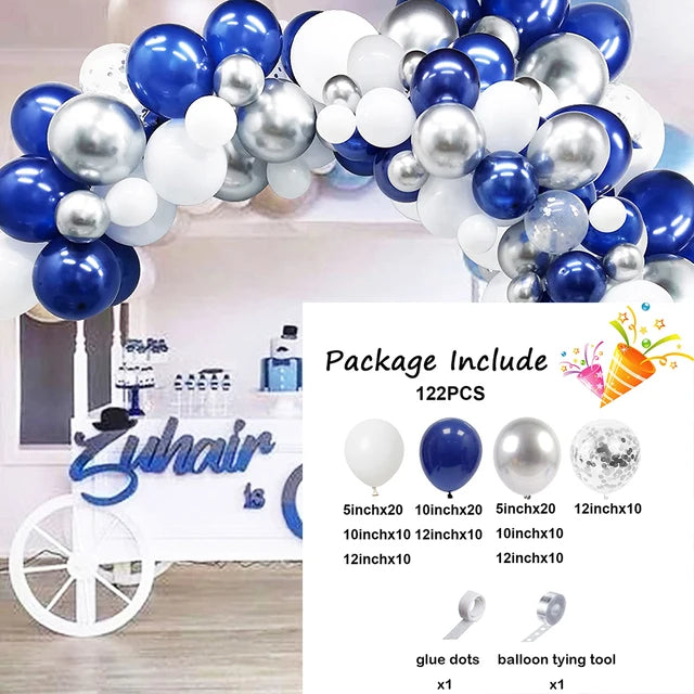 Navy Blue White Balloons Arch Garland Kit Balloon Garlands Luxurious Weddings