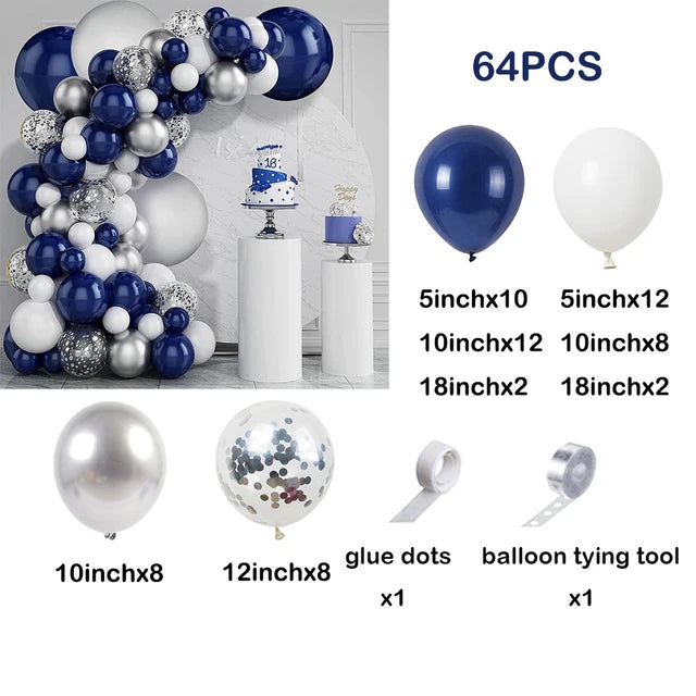 Navy Blue White Balloons Arch Garland Kit Balloon Garlands Luxurious Weddings