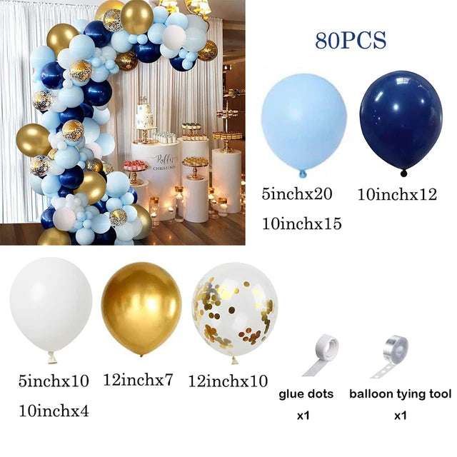 Navy Blue White Balloons Arch Garland Kit Balloon Garlands Luxurious Weddings