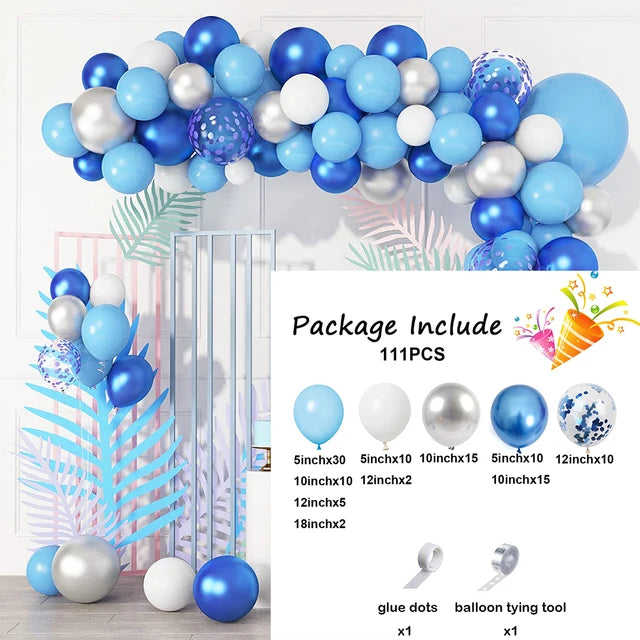 Navy Blue White Balloons Arch Garland Kit Balloon Garlands Luxurious Weddings