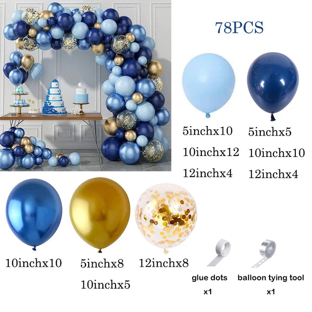 Navy Blue White Balloons Arch Garland Kit Balloon Garlands Luxurious Weddings