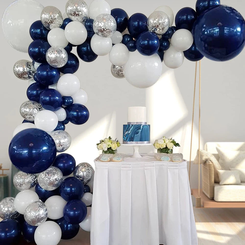 Navy Blue White Balloons Arch Garland Kit Balloon Garlands Luxurious Weddings