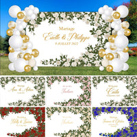 Personalize Wedding Backdrop Green Leaf Color Photography Backdrop Luxurious Weddings