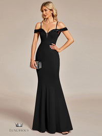 Off Shoulder Mermaid Sequin Evening Dress Sequin dress Luxurious Weddings