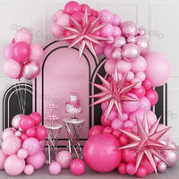 Pink Theme Star Balloons Garland Arch Kit Balloon Garlands Luxurious Weddings