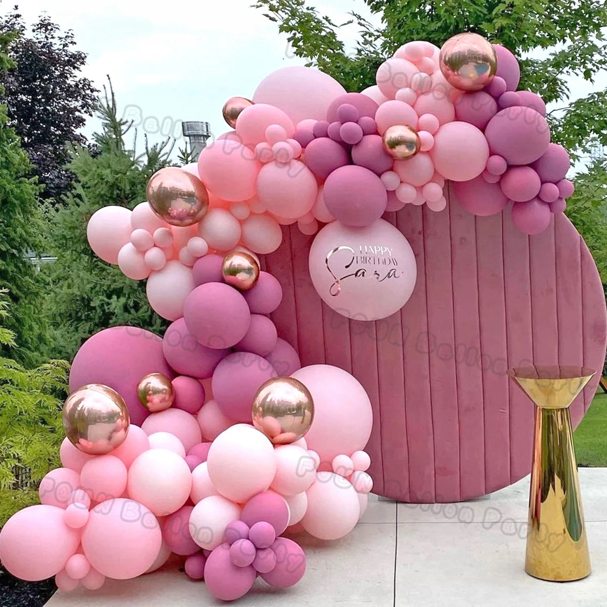 Pink Theme Star Balloons Garland Arch Kit Balloon Garlands Luxurious Weddings
