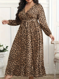 Plus Size Leopard Print Surplice Maxi Dress Plus size dress Luxurious Weddings