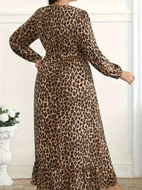 Plus Size Leopard Print Surplice Maxi Dress Plus size dress Luxurious Weddings