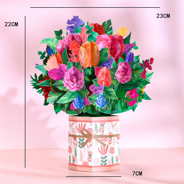Pop-Up Flower Card Flora 3D Greeting Card Pop Up Card Luxurious Weddings