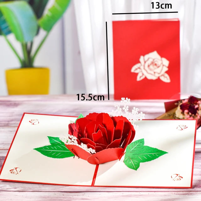 Pop-Up Flower Card Flora 3D Greeting Card Pop Up Card Luxurious Weddings