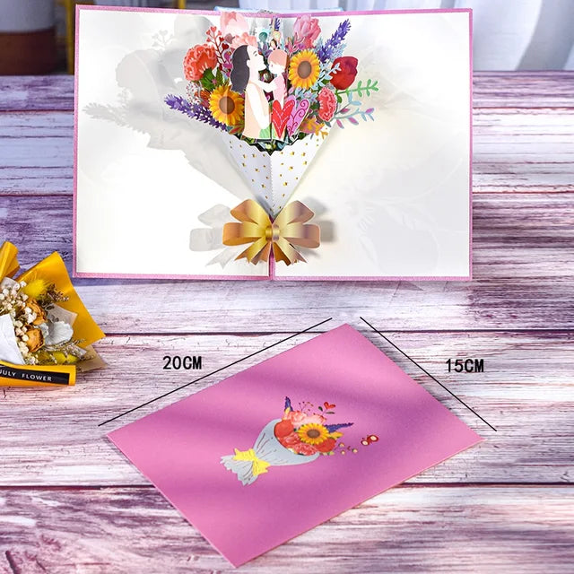 Pop-Up Flower Card Flora 3D Greeting Card Pop Up Card Luxurious Weddings