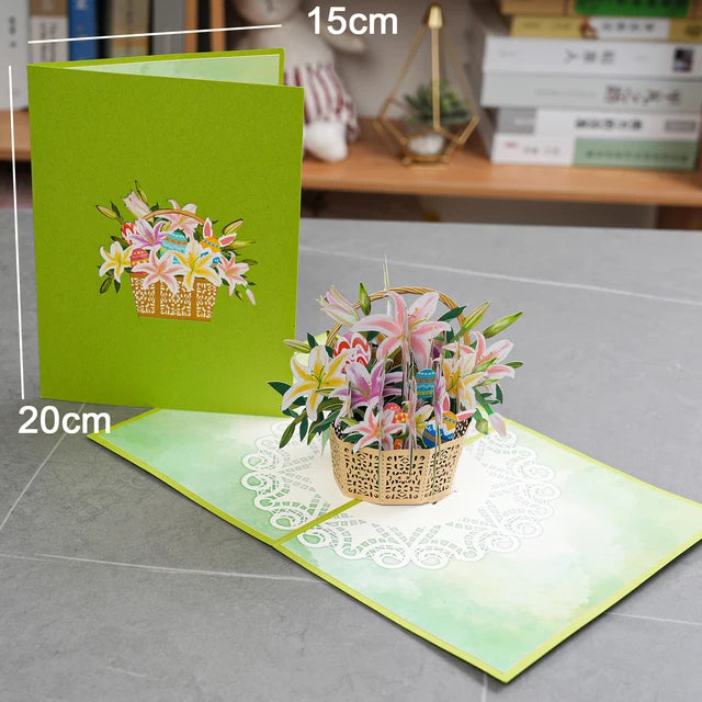 Pop-Up Flower Card Flora 3D Greeting Card Pop Up Card Luxurious Weddings