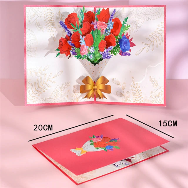Pop-Up Flower Card Flora 3D Greeting Card Pop Up Card Luxurious Weddings