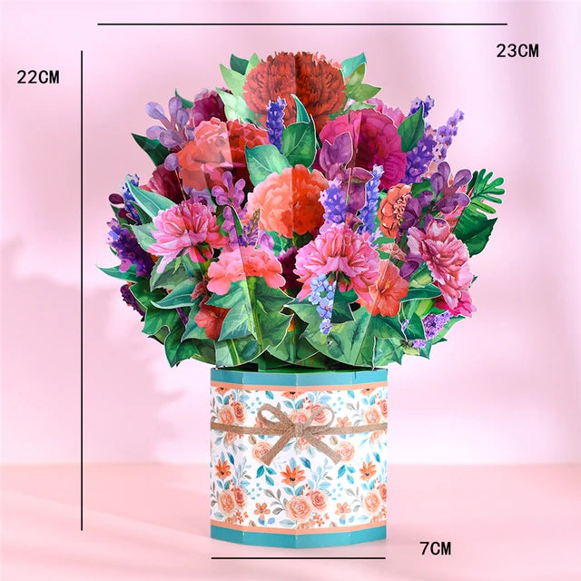 Pop-Up Flower Card Flora 3D Greeting Card Pop Up Card Luxurious Weddings