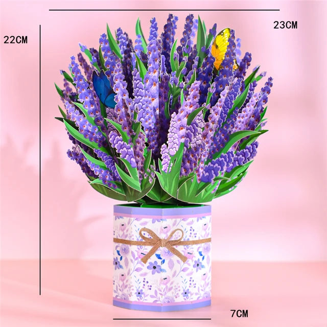 Pop-Up Flower Card Flora 3D Greeting Card Pop Up Card Luxurious Weddings