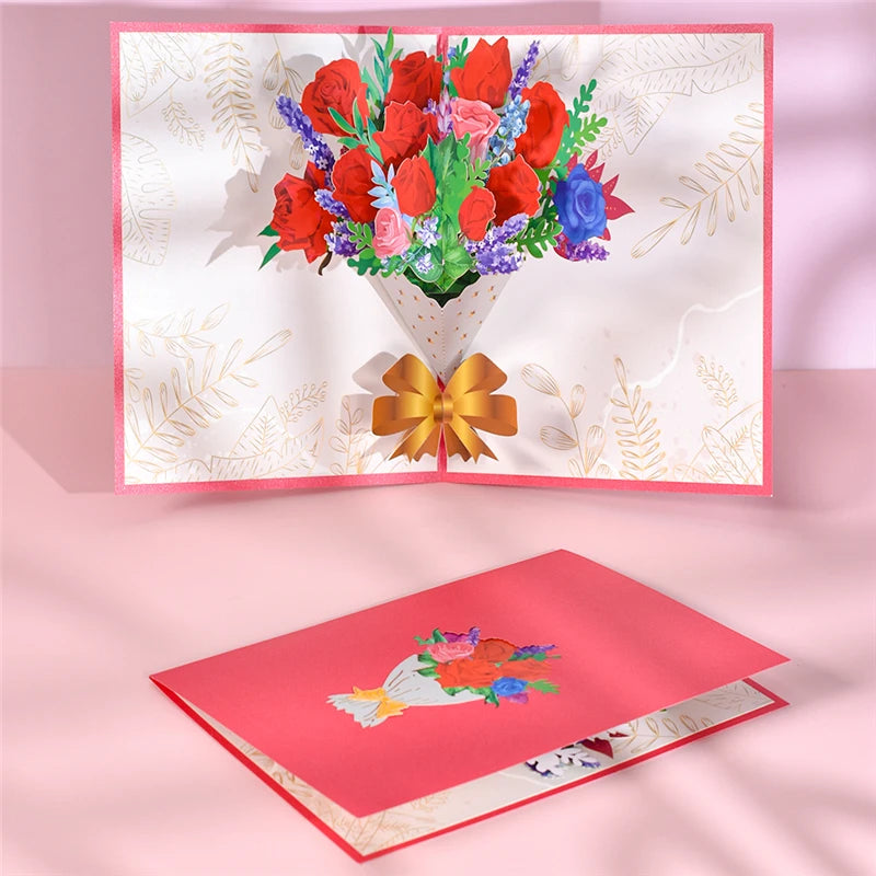 Pop-Up Flower Card Flora 3D Greeting Card Pop Up Card Luxurious Weddings