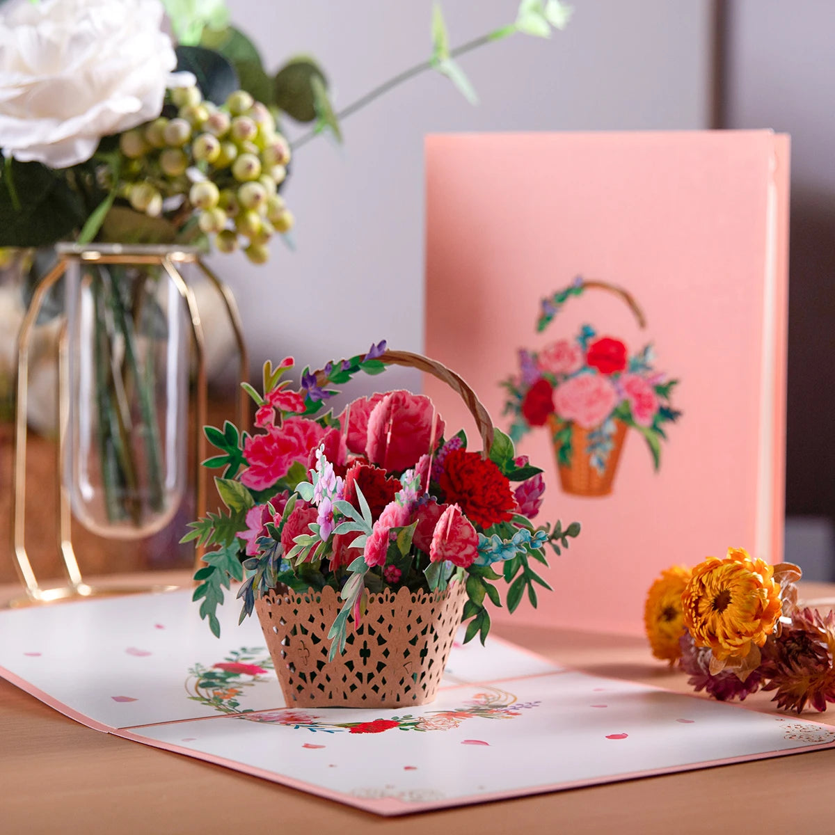 Pop-Up Flower Card Flora 3D Greeting Card Pop Up Card Luxurious Weddings