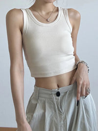 Ribbed Crop Tank Top Women's Tops Luxurious Weddings