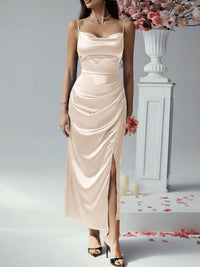 Devine Slit Ruched Maxi Cami Dress maxi dress Luxurious Weddings
