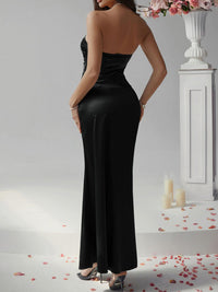 Devine Ruched Tube Maxi Dress satin dress Luxurious Weddings