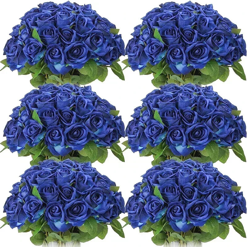 50 Silk Red Roses - Perfect for Weddings, Parties, and Home Decor Centerpieces Luxurious Weddings