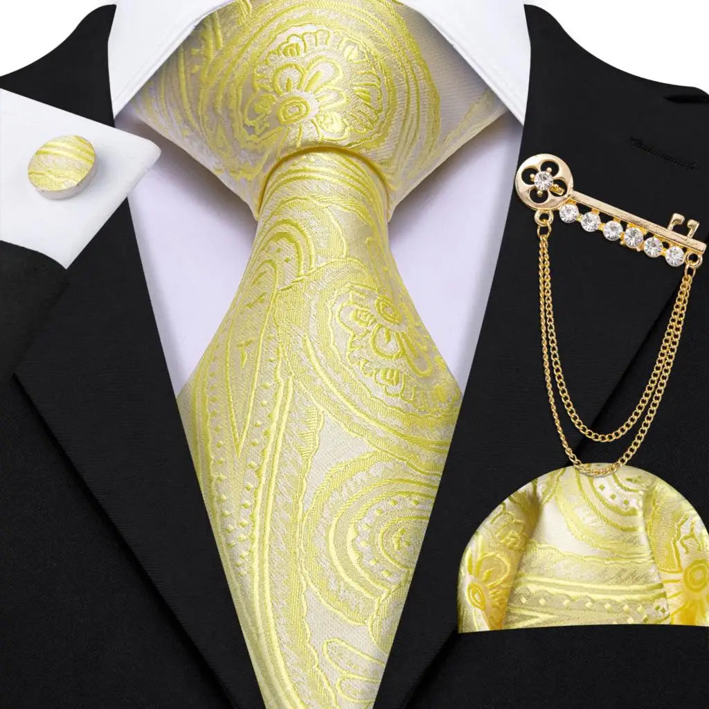 Gold Silk Tie Set Gold Tie set Luxurious Weddings