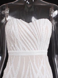 Sparkly White Sequin Mermaid Bridesmaid Dress Bridesmaid Dresses Luxurious Weddings