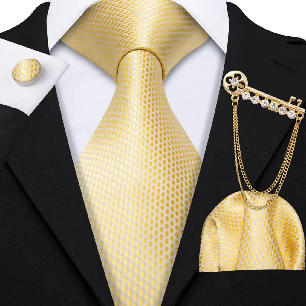 Gold Silk Tie Set Gold Tie set Luxurious Weddings