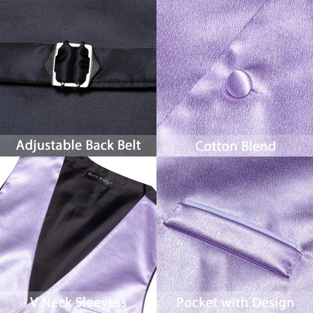 Men's Waistcoats Luxury Silk Soid Vest Set Waistcoats Luxurious Weddings
