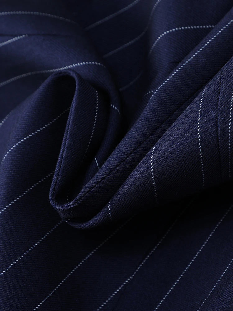 Autumn Winter Ladies Pin Stripe Pant Suit Suit Set Luxurious Weddings