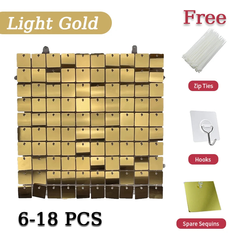 Golden Sequin Panels Backdrops Photography Backgrounds Luxurious Weddings