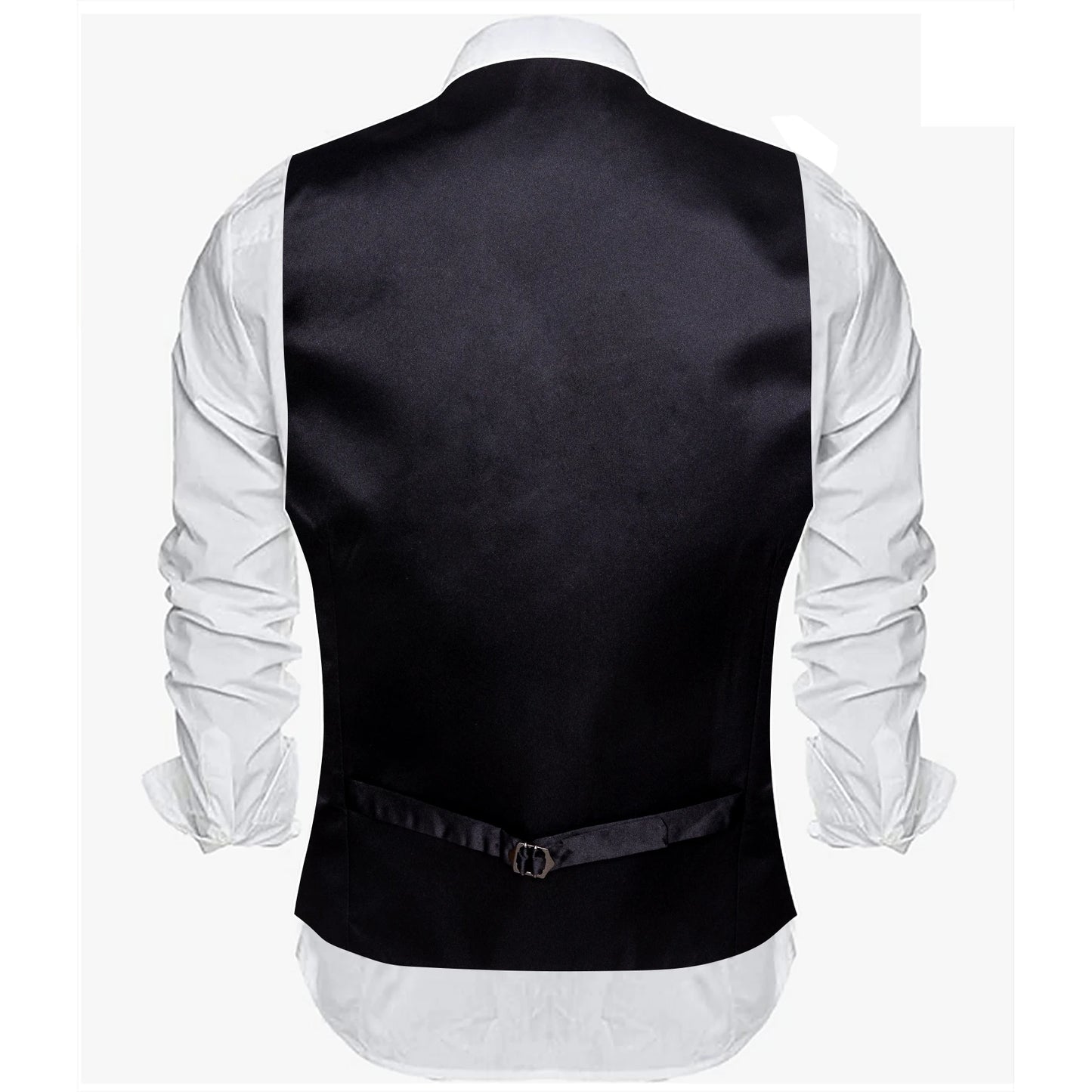 Men's Waistcoats Luxury Silk Soid Vest Set Waistcoats Luxurious Weddings