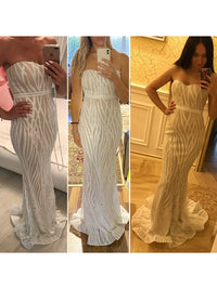 Sparkly White Sequin Mermaid Bridesmaid Dress Bridesmaid Dresses Luxurious Weddings