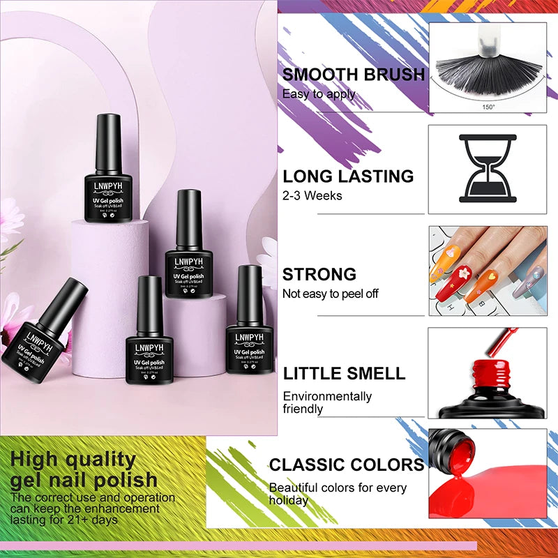 Premium Gel Nail Polish Kit & UV LED Dryer nail kits Luxurious Weddings