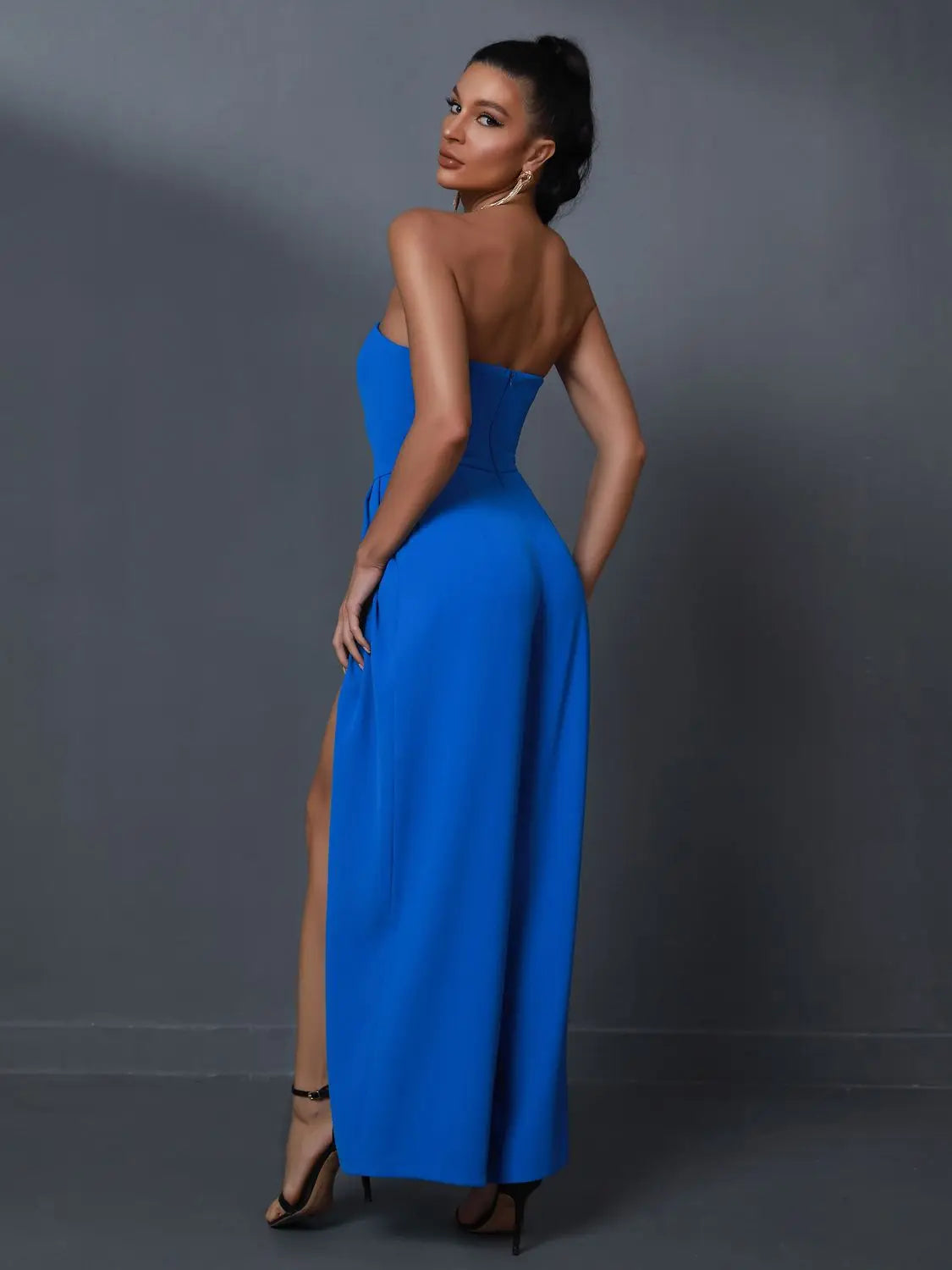 Women's Wide Leg Elegant Blue Jumpsuit Jumpsuit Luxurious Weddings