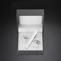 Men's Copper Laser Line Tie Clip Cufflink Set Cufflinks Luxurious Weddings