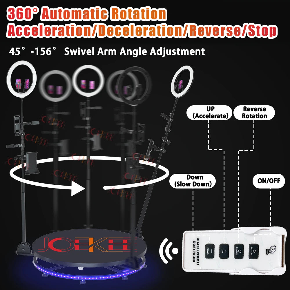 360 Photo Booth Machine - 70cm Spin with Flight Case Luxurious Weddings