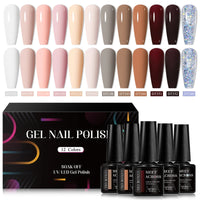 12Pcs Macaron Gel Nail Polish - UV Soak Off Kit nail kits Luxurious Weddings