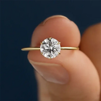 925 Silver Moissanite Solitaire Ring Jewelry Luxurious Weddings