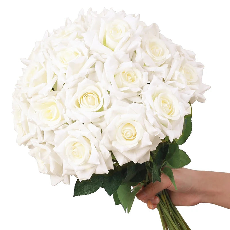 50 Silk Red Roses - Perfect for Weddings, Parties, and Home Decor Centerpieces Luxurious Weddings