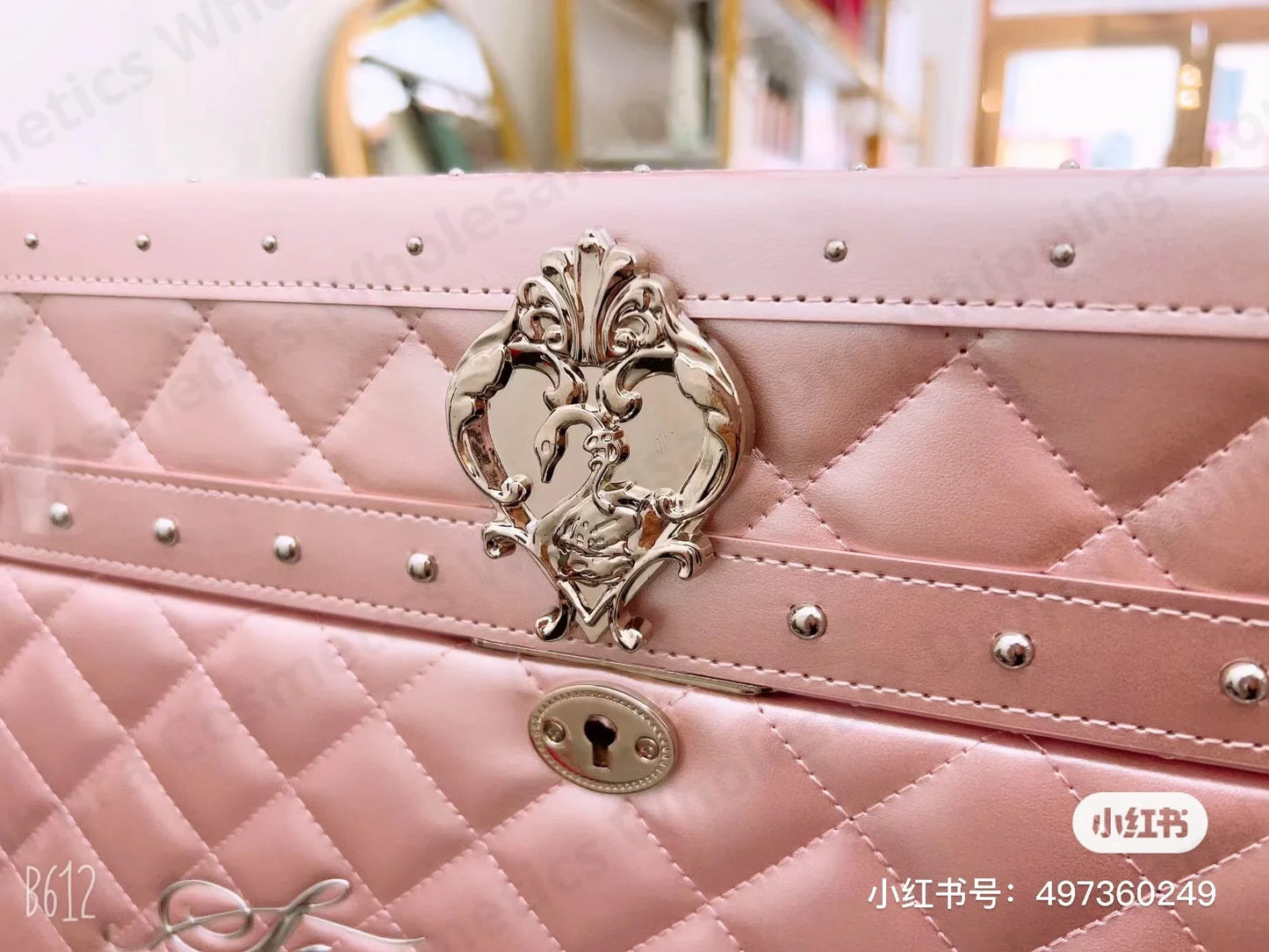 Flower Knows Swan Ballet Pink Antique Makeup Case Makeup Organizer Luxurious Weddings