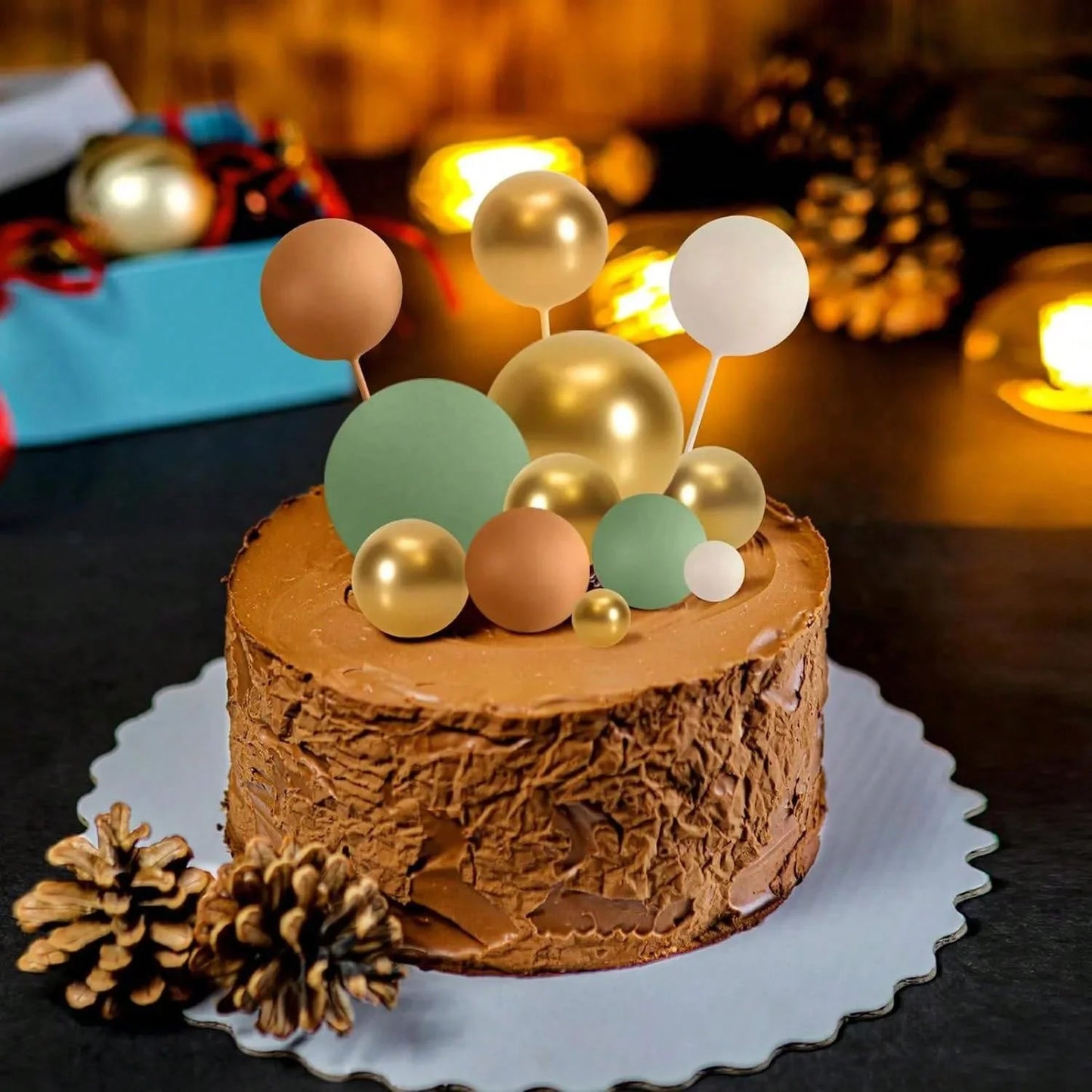 Gold Foam Ball Cake Toppers CAKE TOPPERS Luxurious Weddings