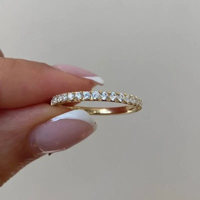 Moissanite Wedding Band Ring Luxurious Weddings