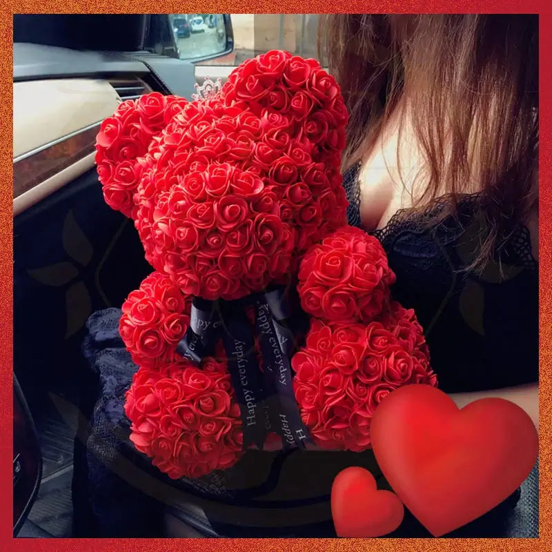 Rose Bear Gift Box with Lights for Valentine's Day Luxurious Weddings