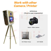 Portable Wooden Photo Booth 15.6 inch DSLR Photo Booth Luxurious Weddings