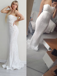 Sparkly White Sequin Mermaid Bridesmaid Dress Bridesmaid Dresses Luxurious Weddings