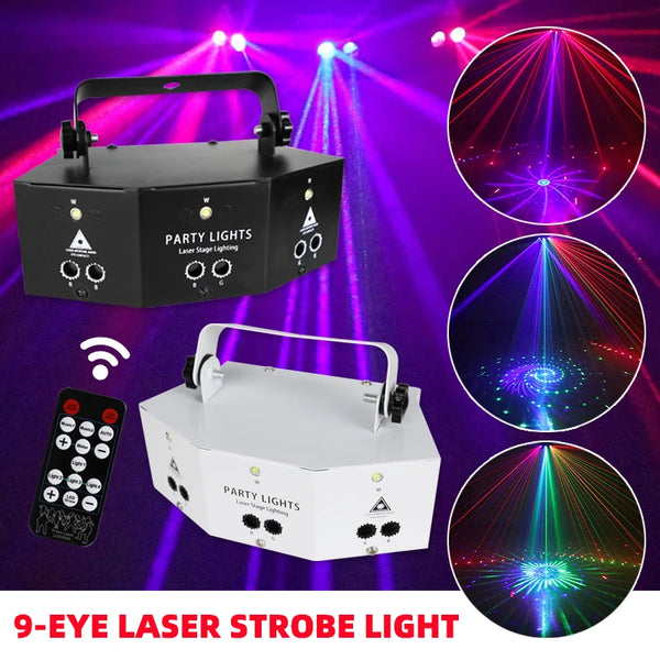 a pair of laser lights with remote controls