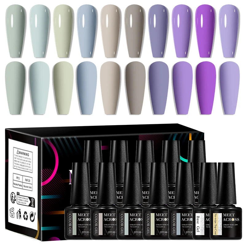 12Pcs Macaron Gel Nail Polish - UV Soak Off Kit nail kits Luxurious Weddings