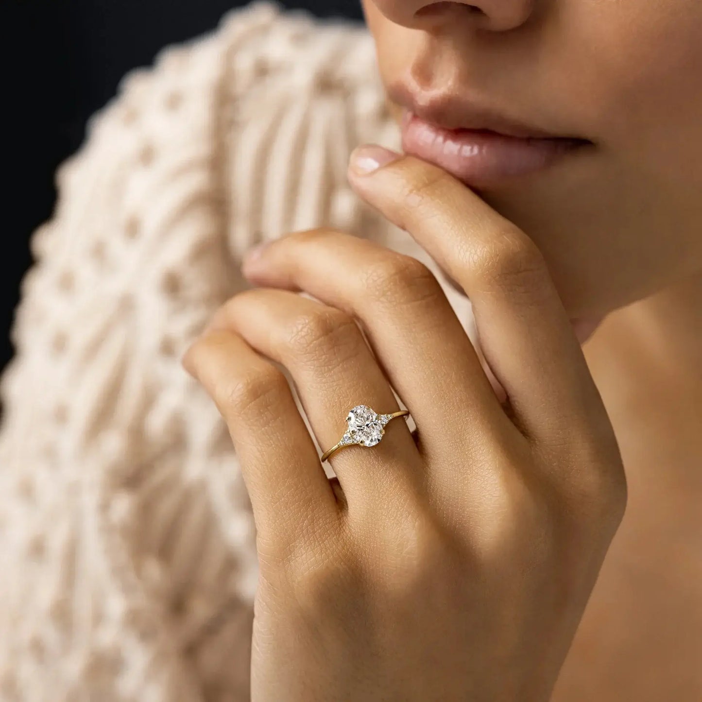 Moissanite Cluster Engagement Ring Jewelry Luxurious Weddings